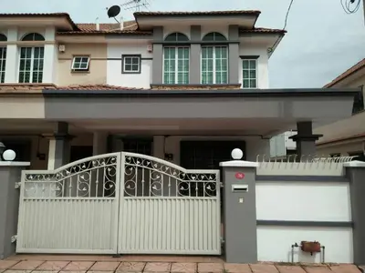 a white gate in front of a house at beNordic -8-10mins Tambun Water Park-10-14Pax in Ipoh