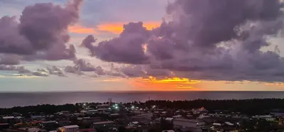 a view of a city under a cloudy sky at Sekinchan SeaView Homestay 134 \u9ad8\u697c\u770b\u6d77\u9633\u53f0\u6c11\u5bbf in Sekincan