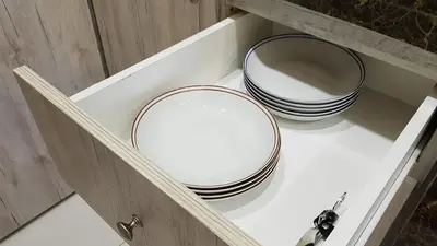 a mirror sitting on a shelf in a drawer at Oasis Condominium in Ipoh
