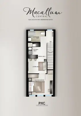 a floor plan of the macarthur centennial apartment therapy center at Macallum Central Hotel Managed by The Ascott Limited in George Town