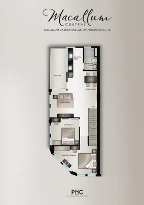 a floor plan of the magellaneriaeria at Macallum Central Hotel Managed by The Ascott Limited in George Town