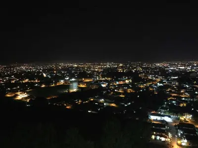 a view of a city lit up at night at Mr.J Homestay in Taiping