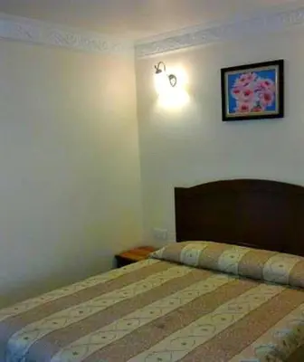 a bedroom with a bed and a picture on the wall at Hotel Remix in Cameron Highlands