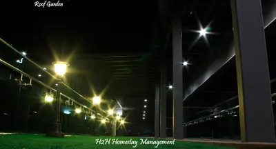 a row of street lights at night at H2H - Ohayō Ipoh Majestic Ipoh in Ipoh
