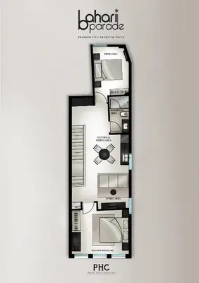 a floor plan of the london paradise at Bahari Parade Hotel Managed by The Ascott Limited in George Town
