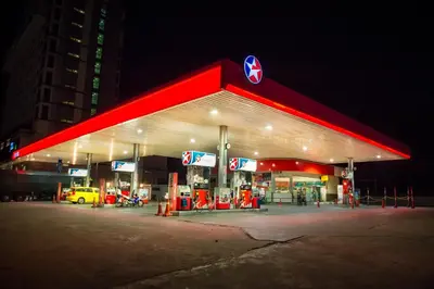acedes gas station with a sign on the side of it at Northern Lodge Hotel in Sungai Petani