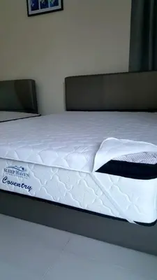 a close up of a mattress on a bed at Ipoh EastEden Homestay in Ipoh