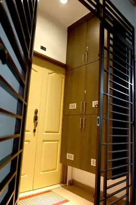 a room with two lockers and a door at Cameron View Apartment @ Crown Imperial Court Brinchang in Cameron Highlands