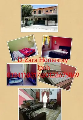 a collage of pictures of a bedroom and a living room at Homestay D-Zara in Ipoh