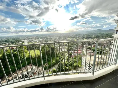 a balcony with a view of a city at Home Away from Home in Taiping - 3R4B Family & Group Friendly! in Taiping