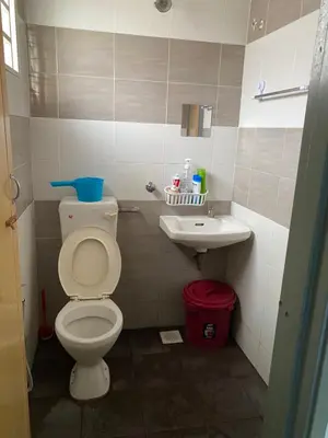 a bathroom with a toilet and a sink at Makmur homestay in Taiping