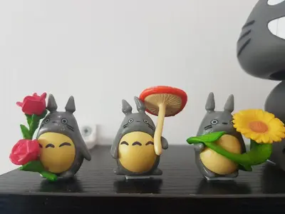 a group of toy figurines with faces and flowers at Qstay Sitiawan Townhouse (Totoro Dreams) - \u68a6\u89c1\u9f99\u732b in Sitiawan
