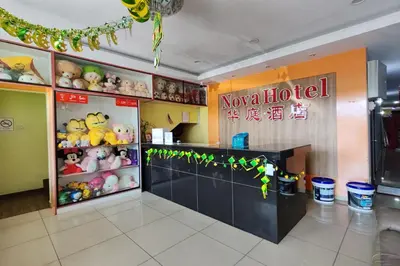 a restaurant with a lot of stuffed animals on display at Nova Hotel, Ipoh Tambun in Ipoh