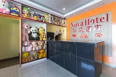 a restaurant with a lot of stuffed animals on display at Nova Hotel, Ipoh Tambun in Ipoh