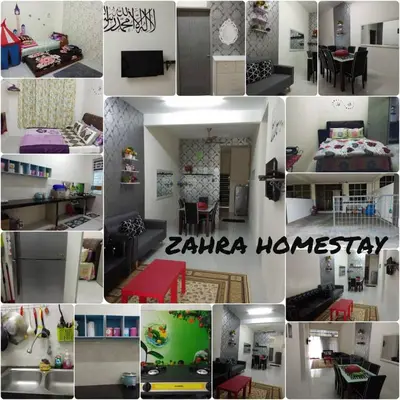 a collage of photos of a bedroom and a house at Zah’ra Homestay in Kuala Lipis