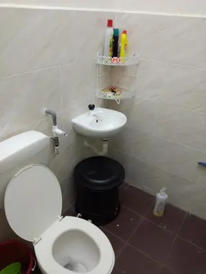a bathroom with a toilet and a sink at Zah’ra Homestay in Kuala Lipis