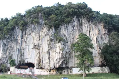 a rocky mountain with a tunnel in it at Hotel Eastana Ipoh in Ipoh