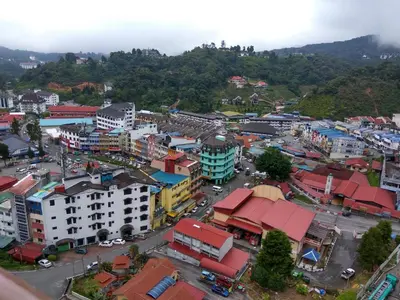 an overhead view of a city with buildings at Tenang & Tranquil Homestay - B605 Cameron Highlands in Brinchang