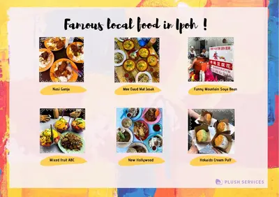 a collage of photos of different food items at Octagon Ipoh by Plush in Ipoh