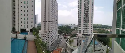 a view from the balcony of a building in a city at Strait Garden Studio X Ace Pro @ George Town in George Town