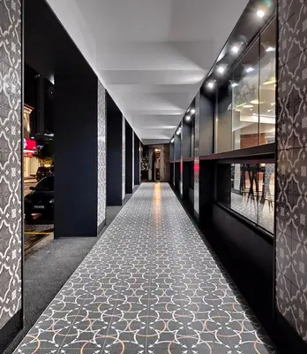 a hallway of a building with a long corridor at Loop On Leith George Town Penang Hotel in George Town