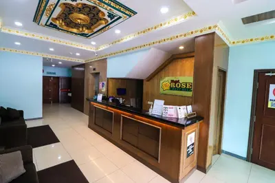 a lobby of a hotel with a reception desk at Hotel Rose Crest Hill, Cameron Highlands in Cameron Highlands