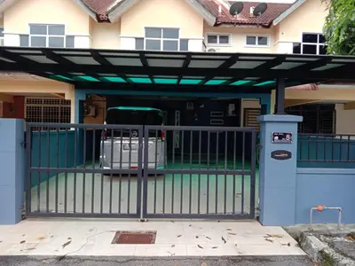 a gate to a house with a green fence at The Handz House II with WIFI - For family or same gender only in Kepala Batas
