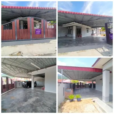 four different views of an empty building at RIZQI HOMESTAY Sungai Siput with Wifi! Islamic Guest Only! in Kampong Rimba Panjang