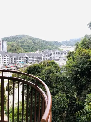 a balcony with a view of a city at 3 Rooms Apt @ Crown Imperial Court in Cameron Highlands