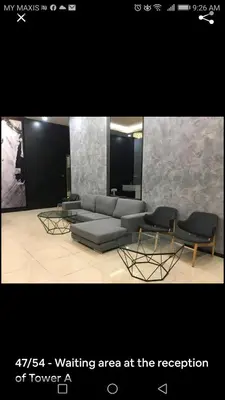 a living room with a couch and two chairs at Tropicana 218 Georgetown #31 \u7121\u6575\u6d77\u666f \u4e00\u623f\u4e00\u5ef3\u5f0fMax.6pax in George Town