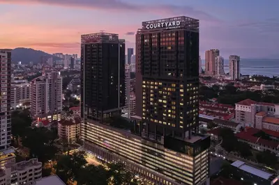 a view of a city skyline with tall buildings at Courtyard by Marriott Penang in George Town