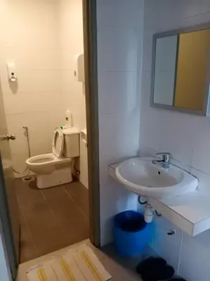 a bathroom with a sink and a toilet at Bishops Cap at Cameron Highlands in Brinchang