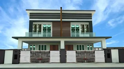 a building with a fence in front of it at Villa Chee in Sekincan