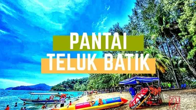 a group of people on a beach with boats at Teluk Batik 17ParadiseHome Private Pool Karaoke Snooker BBQ 15pax in Lumut