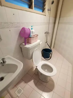 a bathroom with a toilet and a sink at Pangkor Coral Bay Homestay 315 in Pangkor