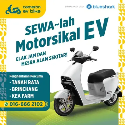 an image of a flyer for a scooter rental at Snooze TOO in Brinchang
