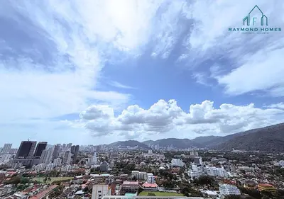 a view of a city under a cloudy sky at Gurney Drive Mansion One Serviced Apartment in George Town