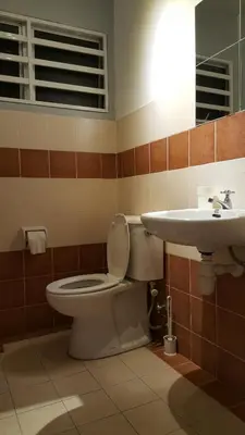a bathroom with a toilet and a sink at Tulip Hotel in Ipoh