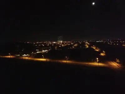a view of a city at night with lights at Onies Homestay Lumut Manjung in Lumut