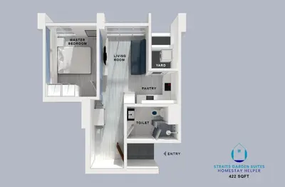 a drawing of a floor plan of a house at Straits Garden Suites by The Homestay Helper in George Town