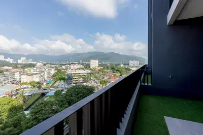 a balcony with a view of a city at Beacon Executive Suite Penang in George Town