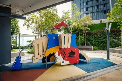 a playground in a building with a slide at Tropicana 218 Macalister Seaview Water Purifier Studio in George Town