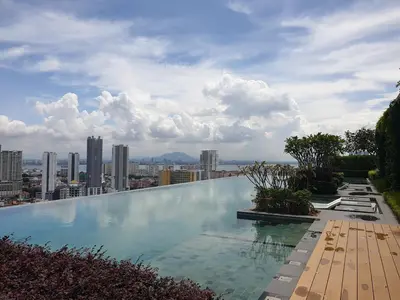 a large swimming pool on top of a building at Beacon Executive Suites by Simply Penang in George Town