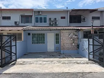 a house with a gate in front of it at H&T Vintage Decor Homestay in Ipoh