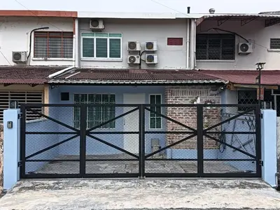 a gate in front of a house at H&T Vintage Decor Homestay in Ipoh