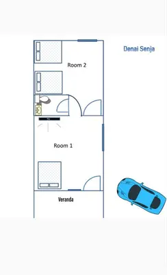 a floor plan of a house with a car at Denai Senja in Kuala Selangor