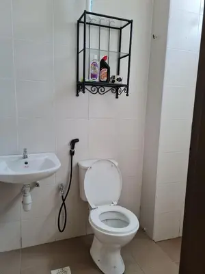 a bathroom with a toilet and a sink at Embon Homestay in Padang Serai