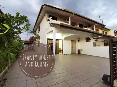 a house with a sign that readsancy house and koms at Chill and Traditional House in Bercham Ipoh in Ipoh