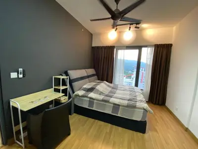 a small bedroom with a bed and a window at Homestay at Macalister 218 Georgetown by WL in George Town