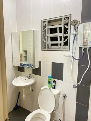 a bathroom with a toilet and a sink at Azzalea Homes 5 @ Golden Hills Cameron Highlands in Brinchang